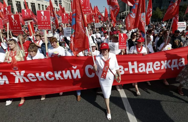Rusya'da emeklilik protestosu