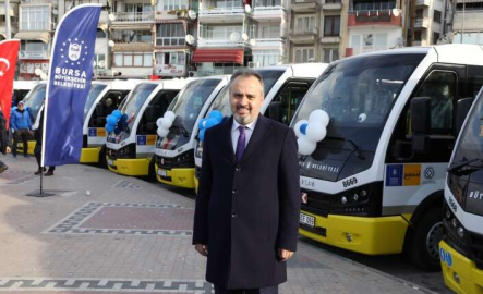 Bursa Gemlik'te 28 mikrobüs hizmete girdi