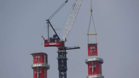 1915 Çanakkale Köprüsü'nün 318 metrelik çelik kuleleri tamamlandı