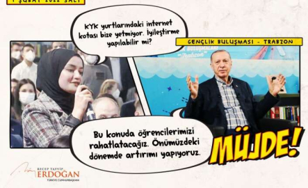 Yurtlardaki ücretsiz internet kotası iki kat artırılıyor