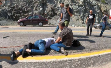 Takla atan araçta dehşeti yaşadılar