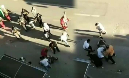 Mehter eşliğinde kavga kameraya yansıdı