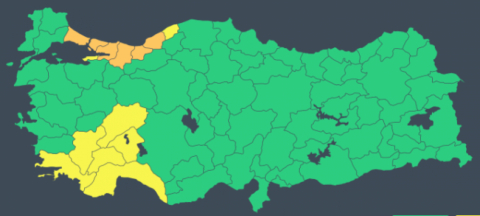 13 il için ‘sarı’ ve ‘turuncu’ uyarı: Kuvvetli sağanağa dikkat
