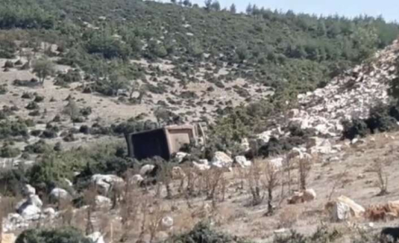 Bursa’da hafriyat kamyonu uçurumdan yuvarlandı