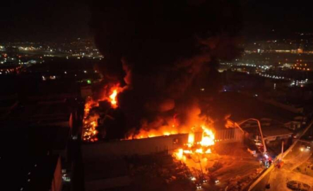 Bursa'da tekstil fabrikasında büyük yangın