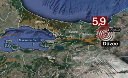 Düzce'de 5,9 büyüklüğünde deprem! Bursa'da da hissedildi