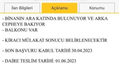 Ev sahibinden  ‘mülakatla’  kiracı arama ilanı