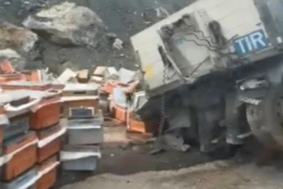 Arı kovanı yüklü tır kaza yaptı: 3 yaralı