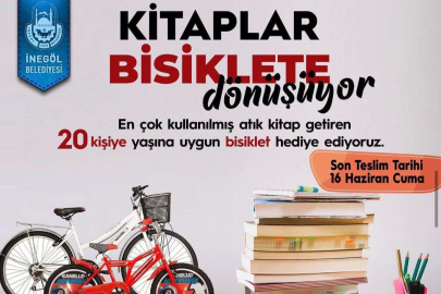 Haydi İnegöllüler! En çok kitabı getirin bisikleti götürün