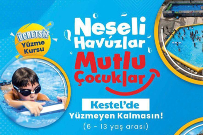 Kestel’de çocuklara ücretsiz yüzme kursu