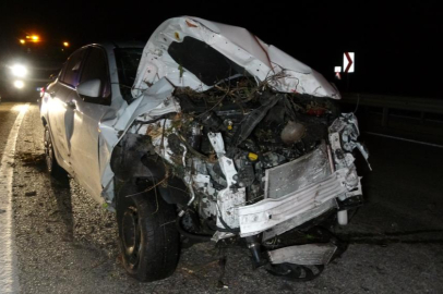 Şarampole uçan otomobilden burunları kanamadan çıktılar