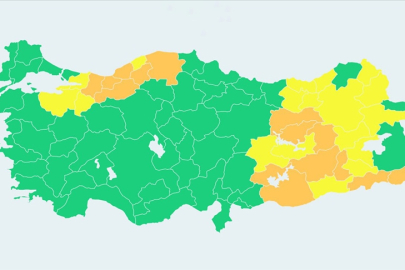 15 ilde "turuncu", 16 ilde "sarı" meteorolojik uyarı