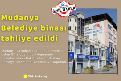 Mudanya Belediye binası tahliye edildi