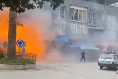 Tüpler bomba gibi patladı, ortalık savaş alanına döndü 