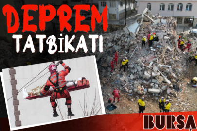 Bursa'da nefes kesen deprem tatbikatı...