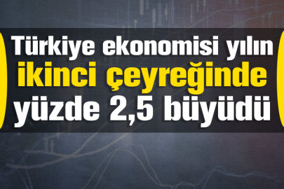Türkiye ekonomisi yılın ikinci çeyreğinde yüzde 2,5 büyüdü