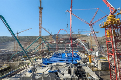 Akkuyu NGS'nin 3'üncü ünitesinde türbin tesisinin temeline beton döküldü