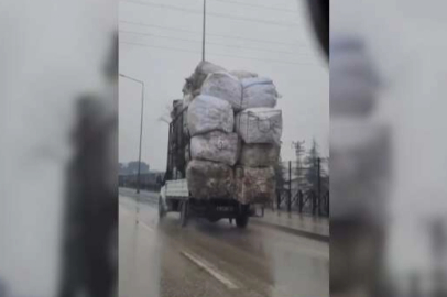 Bursa'da tehlikeli taşımacılık kamerada