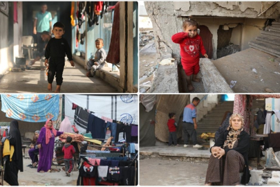 Gazze Şeridi'nin kuzeyinden zorla göç ettirilen Filistinliler temel insani ihtiyaçlardan yoksun şekilde yaşıyor