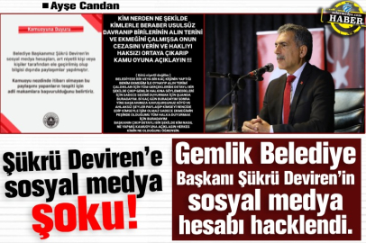 Şükrü Deviren’e sosyal medya şoku!  Gemlik Belediye Başkanı Şükrü Deviren’in sosyal medya hesabı hacklendi