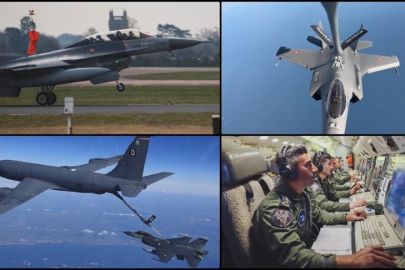 Hava Kuvvetlerinin KC-135R uçağı F-35'e havada yakıt ikmali yaptı