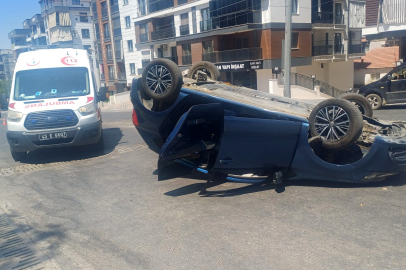 Takla atan araçtan burnu bile kanamadan çıktı