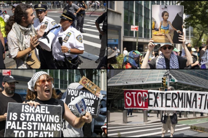 ABD'de, İsrail'in Gazze'ye ve gazetecilere yönelik saldırılarına tepki gösterisi düzenlendi