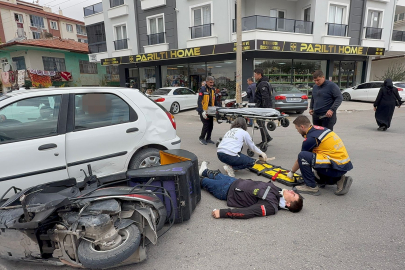 Motosiklet ile otomobil çarpıştı: 1 yaralı
