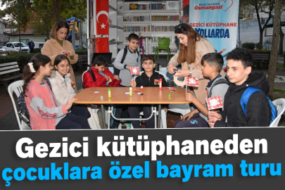 Gezici kütüphaneden çocuklara özel bayram turu