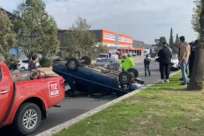 Takla atan araçtan burnu bile kanamadan çıktı
