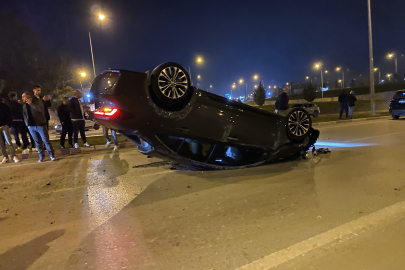 Kaza yapan araç takla attı: 2 yaralı