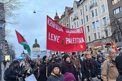 İsveç'te İsrail'in Gazze'ye devam eden saldırıları protesto edildi