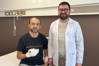 Kopan parmağını buz poşetine koyup yurt dışından Türkiye'ye geldi