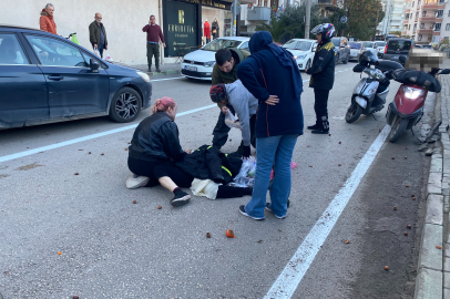 Motosikletin çarptığı kadın yaralandı