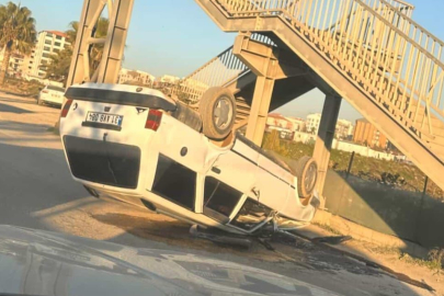 Takla atarak hurdaya dönen Tofaş'ın sürücüsü yaralandı