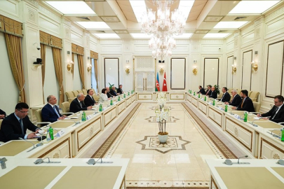 Cumhurbaşkanı Yardımcısı Yılmaz, Azerbaycan Milli Meclisi Başkanı Gafarova ile görüştü