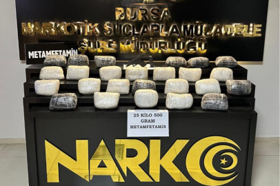 Bursa’da 25 buçuk kilo metamfetamin ele geçirildi