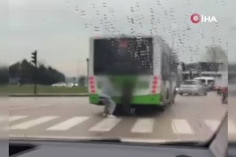 Bursa'da tehlikeli yolculuk