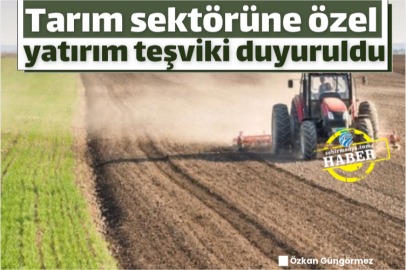 Tarım sektörüne özel yatırım teşviki duyuruldu