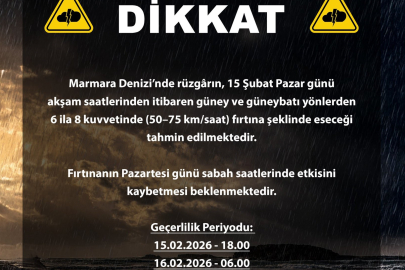 Bursa Valiliğinden Marmara Denizi için fırtına uyarısı