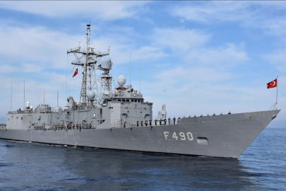 NATO'dan Akdeniz'deki harekat kapsamında komuta görevini yürüten TCG Gaziantep fırkateynine ilişkin paylaşım