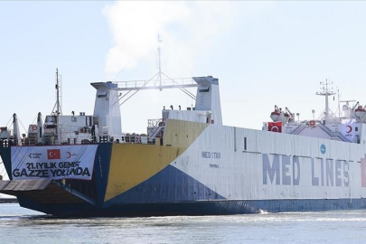 Türk Kızılayın Gazze için hazırladığı 21. "İyilik Gemisi" Mısır'a ulaştı