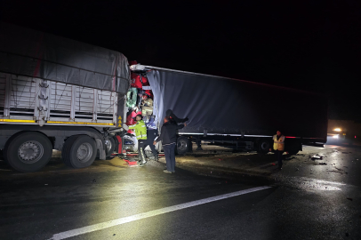 Bursa'da iki tırın çarpıştığı kazada 1 kişi hayatını kaybetti