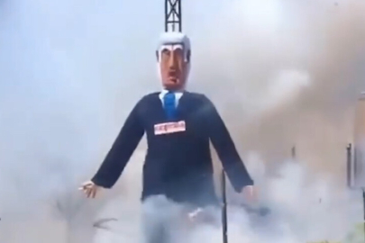 İspanya'daki festivalde Netanyahu'nun kuklası yakıldı