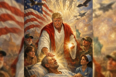 Papa 14. Leo'yu eleştiren Trump, kendisinin Hazreti İsa gibi tasvir edildiği görseli paylaştı: