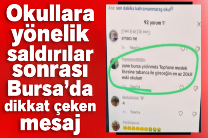 Okullara yönelik saldırılar sonrası Bursa’da dikkat çeken mesaj