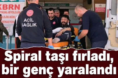 Spiral taşı fırladı, bir genç yaralandı