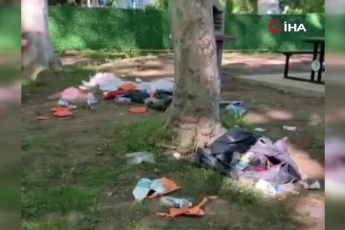 Bursa'da mesire alanı bir günde çöplüğe döndü