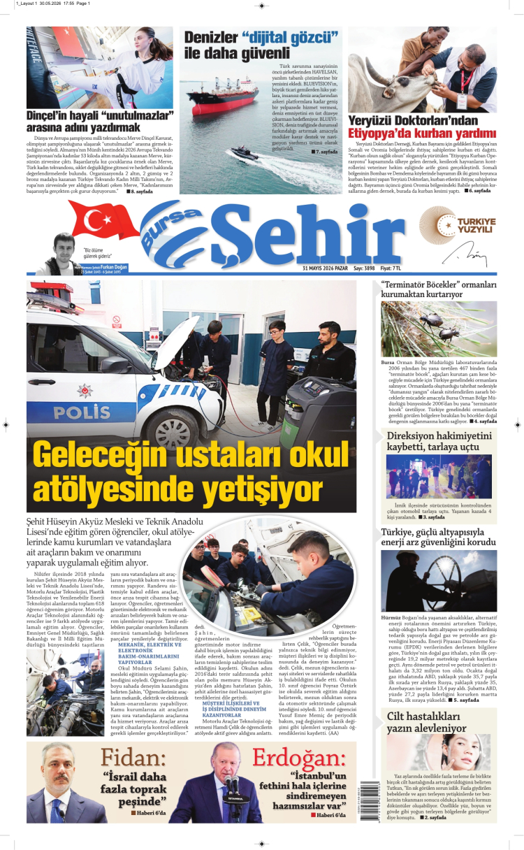 BURSA ŞEHİR GAZETESİ 31.05.2026