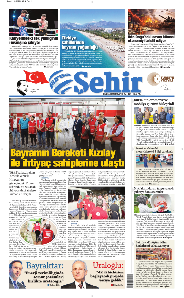 BURSA ŞEHİR GAZETESİ 01.06.2026